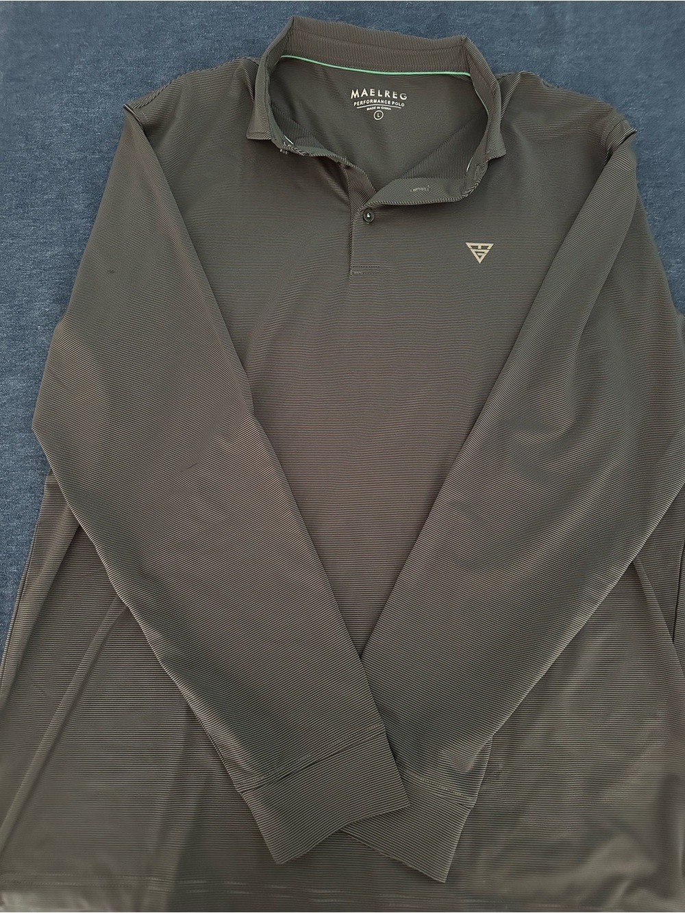 MAELREG Men's Dark Gray Long Sleeve Polo